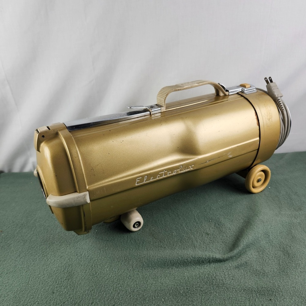 Vintage Electrolux Gold Canister Only Vacuum Cleaner Model L MCM Bullet  Working